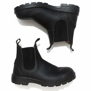 Aquatherm | Black Leather Round Toe Waterproof Chelsea Boots
